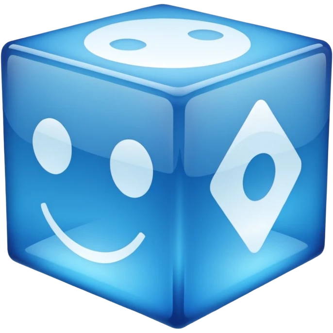 computer screen showing a 3D cube emoji