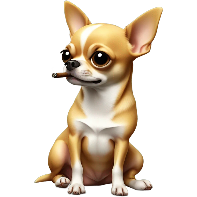 Chihuahua smoking a cigar emoji