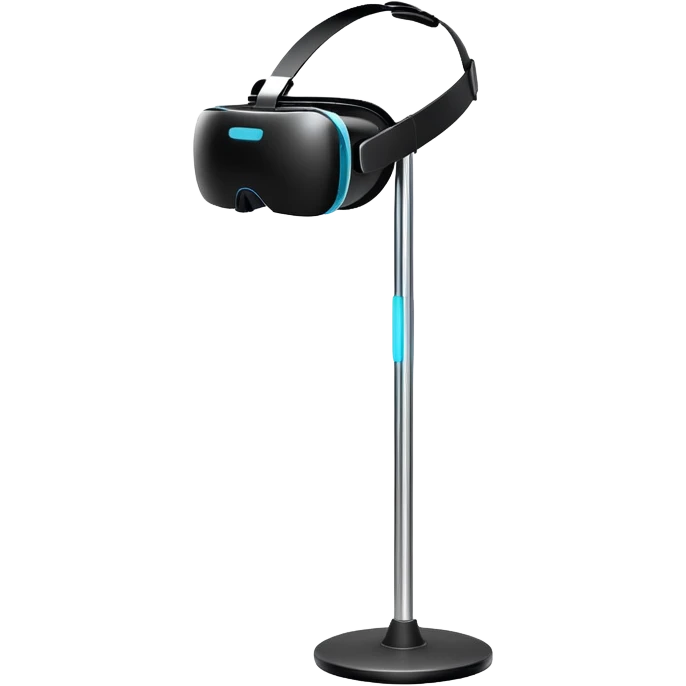 Design an emoji that creatively merges a VR headset with a pole dance bar, capturing the essence of both virtual reality and pole dancing in a fun and engaging way. emoji