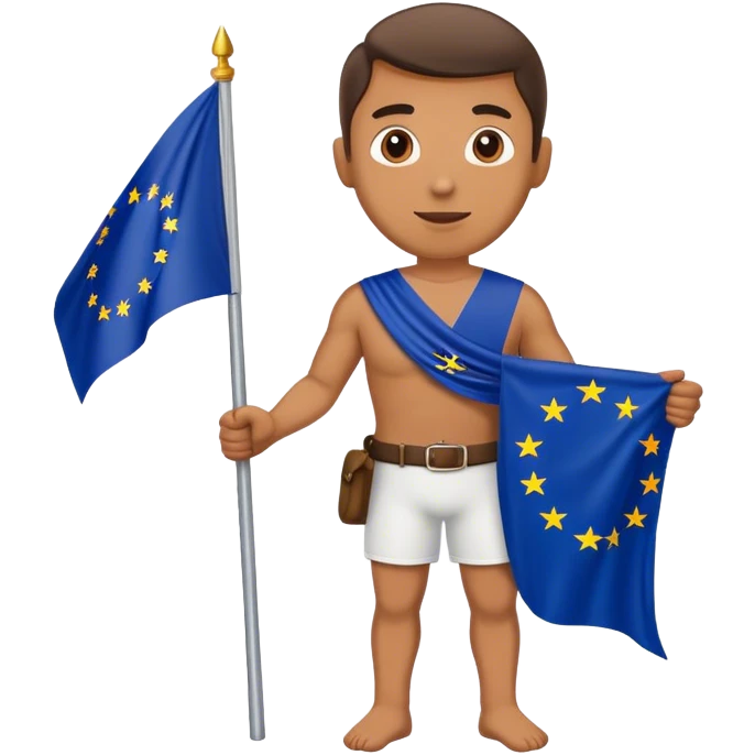european union enthusiast with flag man emoji