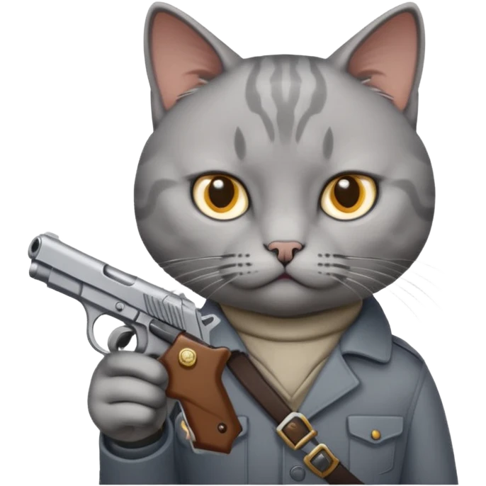 Cat with a pistol emoji