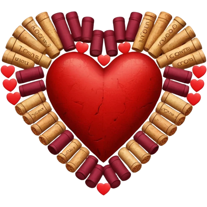 Corazón Concho de vino emoji