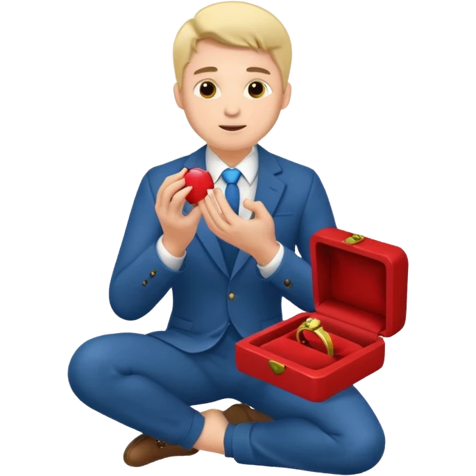 man kneeling and asking for marriage emoji