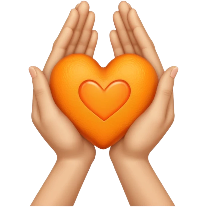 Pray hands + orange heart emoji