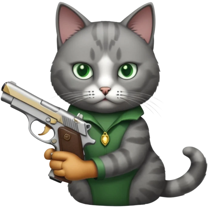 Cat with a pistol emoji