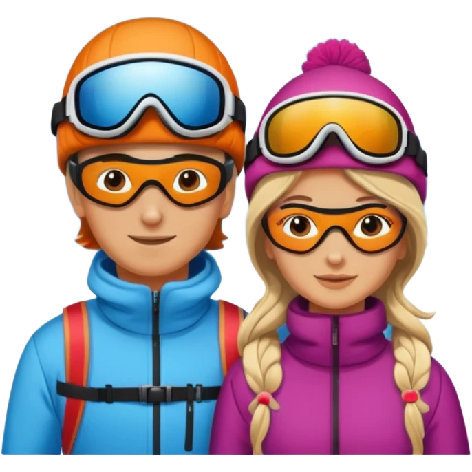 a recently marries couple skiing emoji