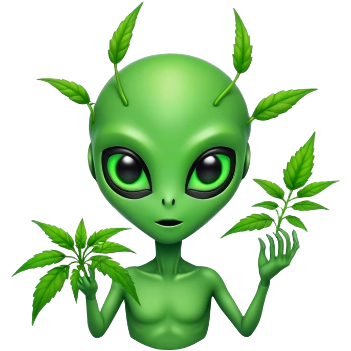 Alien with weed emoji