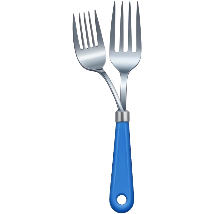 three-pronged fork with blue handle emoji