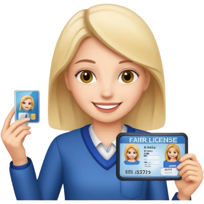 girl holding a driver license emoji