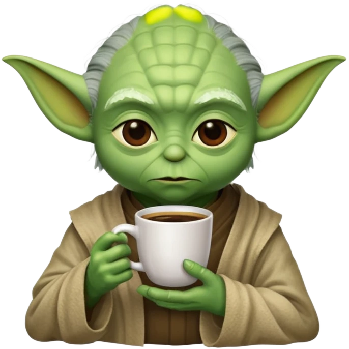 yoda drinking coffee emoji