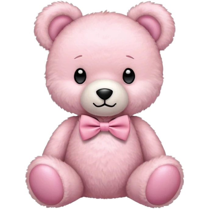 light pink teddy bear with pink bow tie emoji