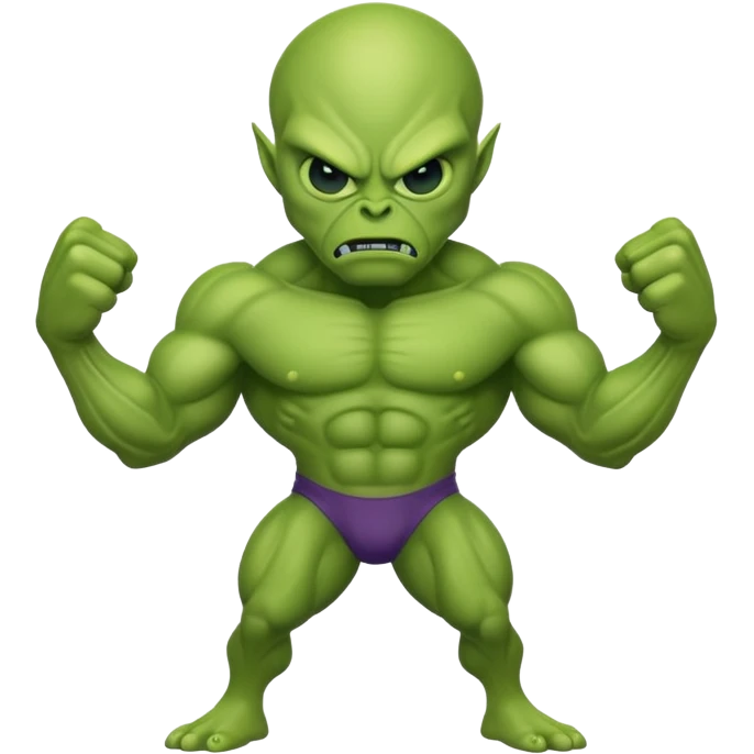 Alien buff as hulk emoji