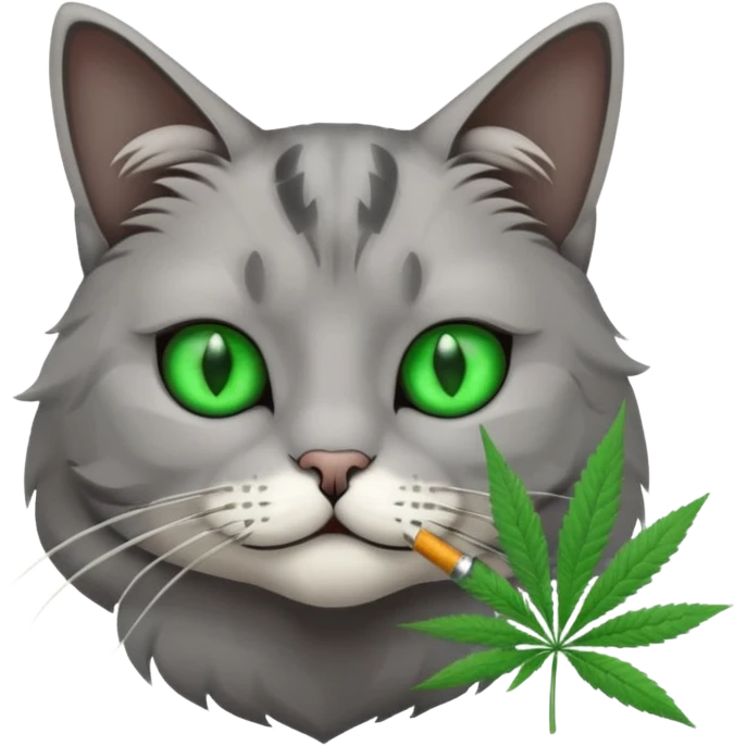 Cat smoking weed emoji