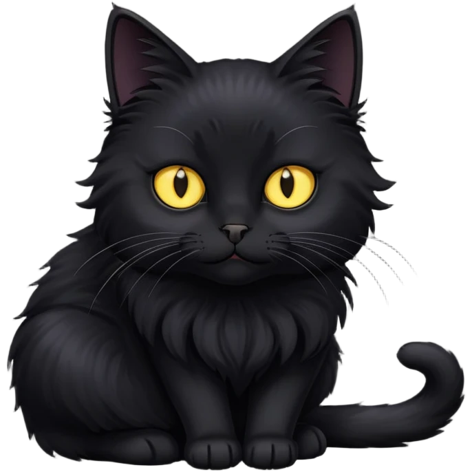 black cat doing human things emoji