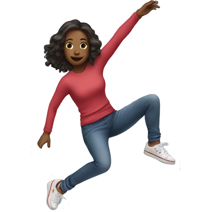 Woman doing kick flip emoji