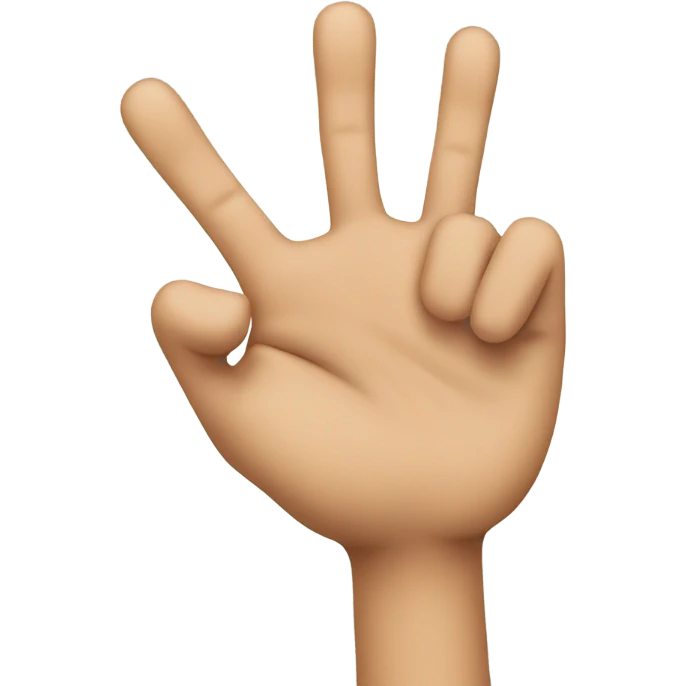 a hand with 3 fingers held up emoji