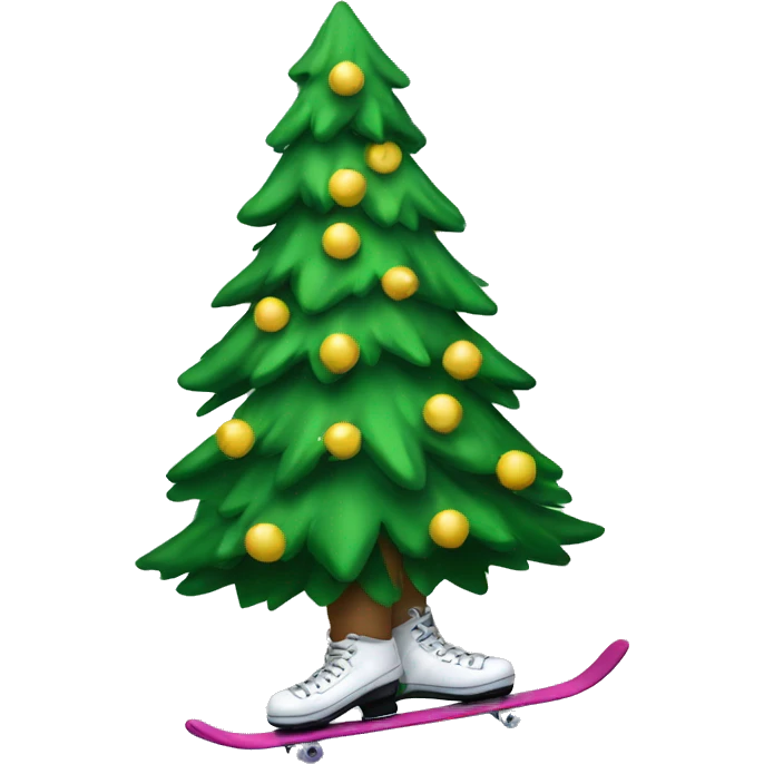 Christmas tree skating emoji