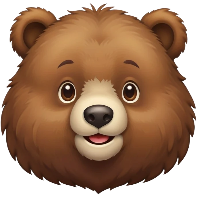 Friendly brown bear with a cute smiling face emoji