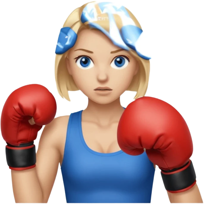Rubia de ojos azules boxeo emoji