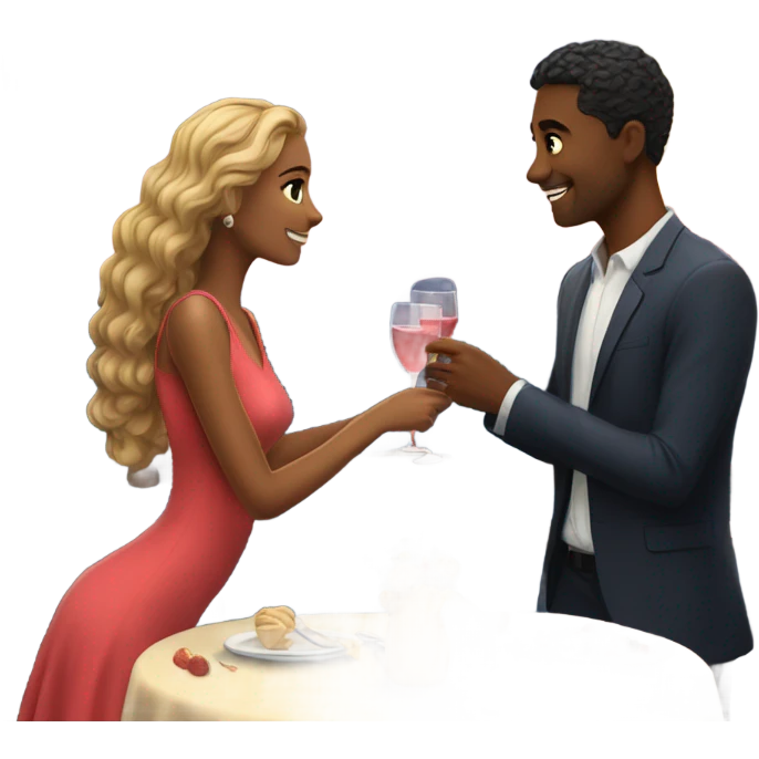 Romantic date for stunningly beautiful couple emoji