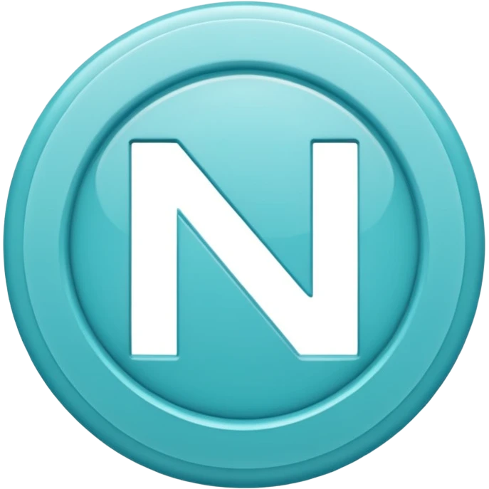 stylized nu symbol in soft cyan hue emoji
