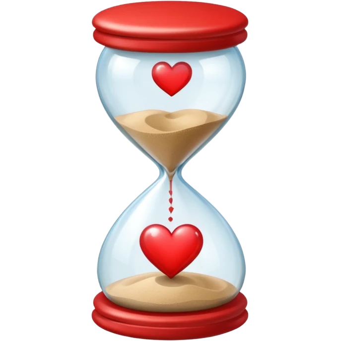 hourglass with a heart inside emoji