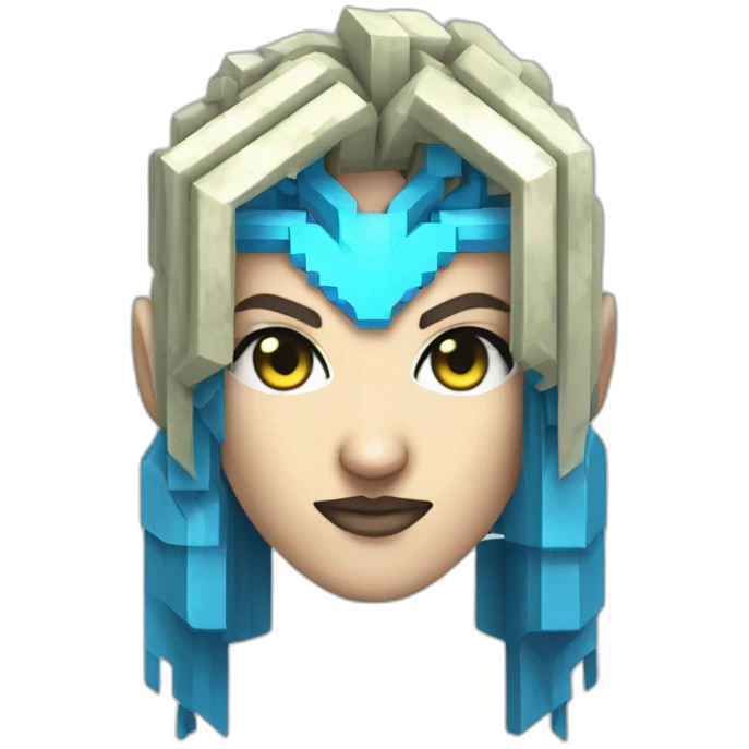 Minecraft Articuno Cyberpunk Head emoji