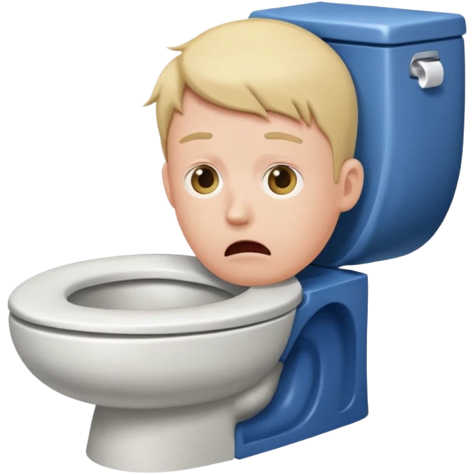 A persons head is sticking out of a toliet emoji