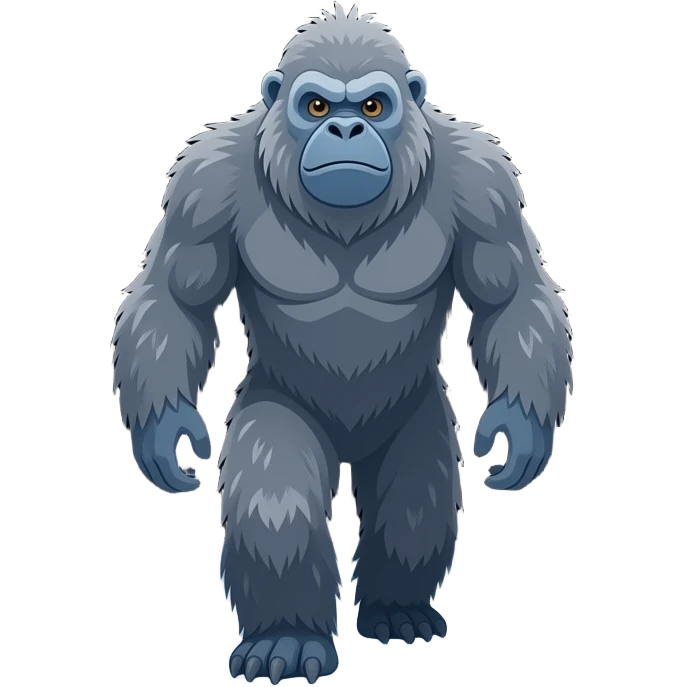 Abominable snowman walking through a cave emoji
