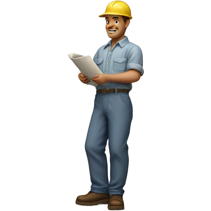 photorealistic blue collar worker 1950s emoji