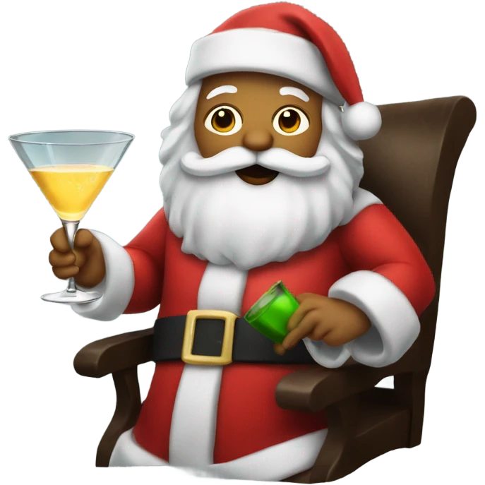 Santa drinking a martini  emoji