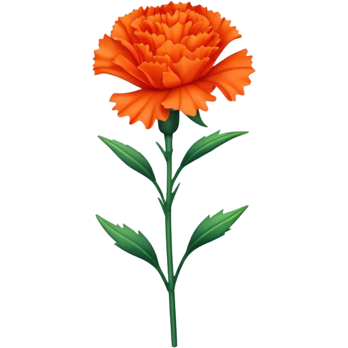 single orange carnations stem emoji