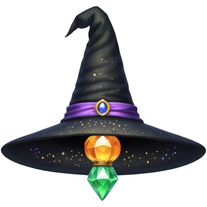 magic, sparkle, witch hat emoji
