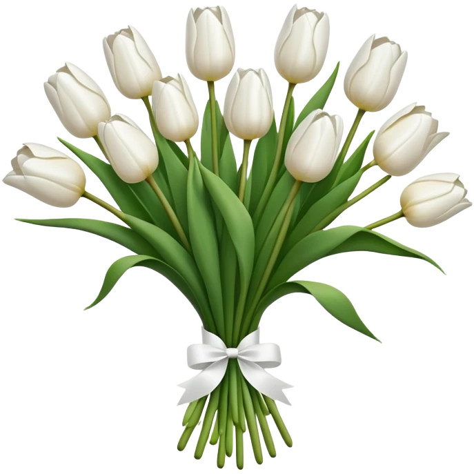 white tulip bouquet  emoji
