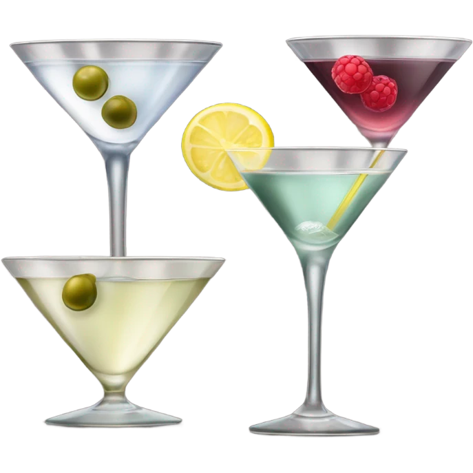 Three martini cocktails emoji