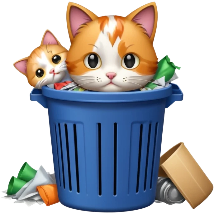 Kitty in a trash can emoji