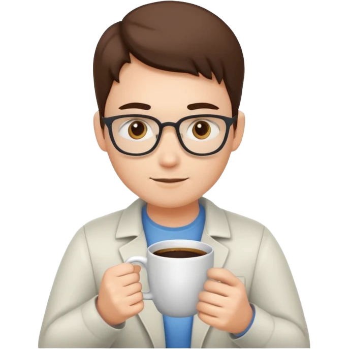 portrait of a software engineer writing code with coffee mug emoji