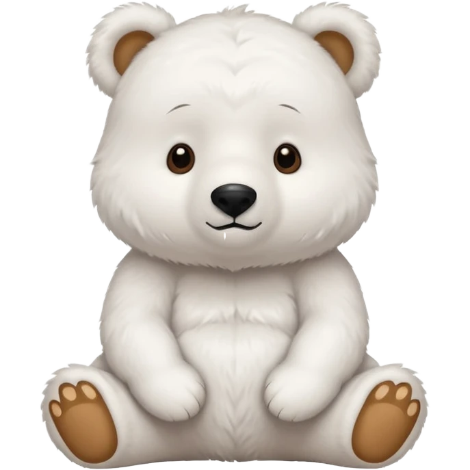 a cute sitting white bear emoji