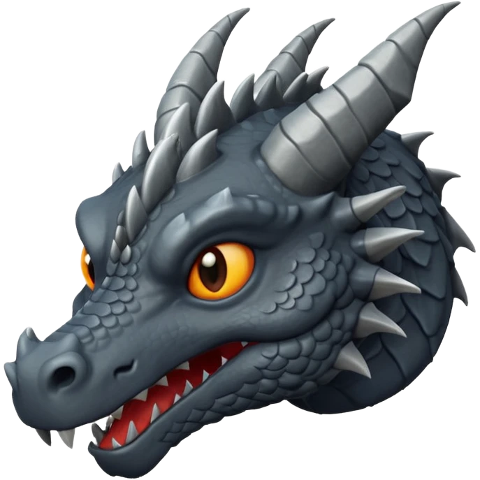 a minimalistic simple dark gray head of a dragon emoji