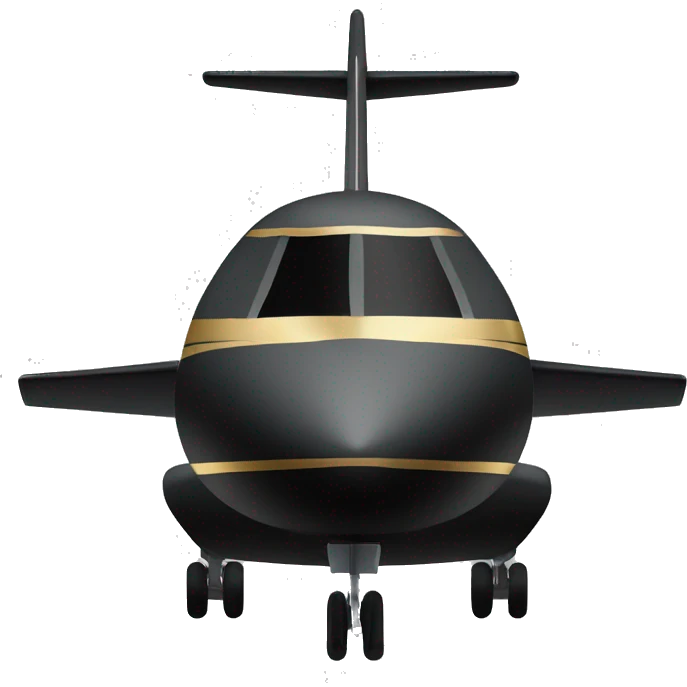 Black private jet with gold stripes emoji