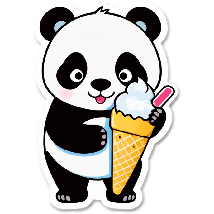Panda eating ice cream emoji