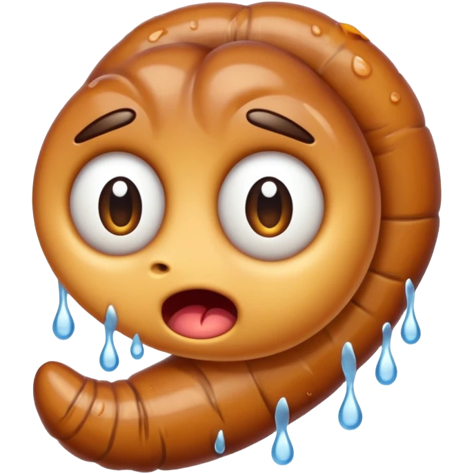 Sad worm crying emoji