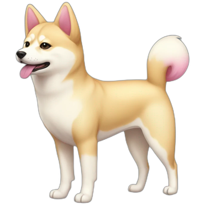 Cream and pink Shibainu emoji