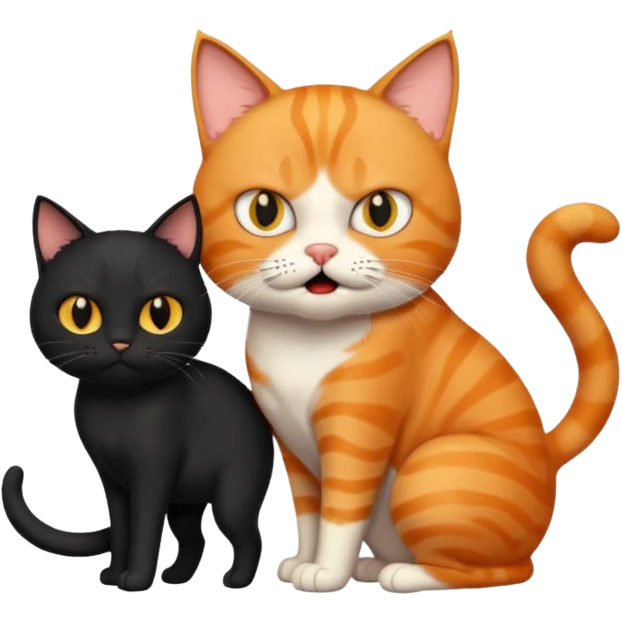 cat holding back another cat because he's going crazy because his coffee isn't ready yet and it isn't friday emoji