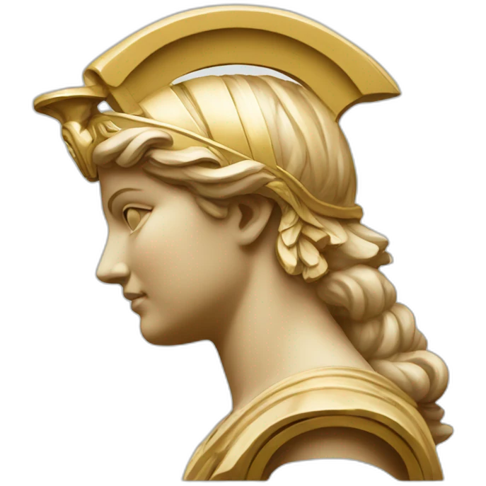 Sculpture of Athena the Greek goddess from half top  emoji