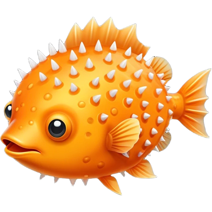 All Orange Puffer fish spikes emoji