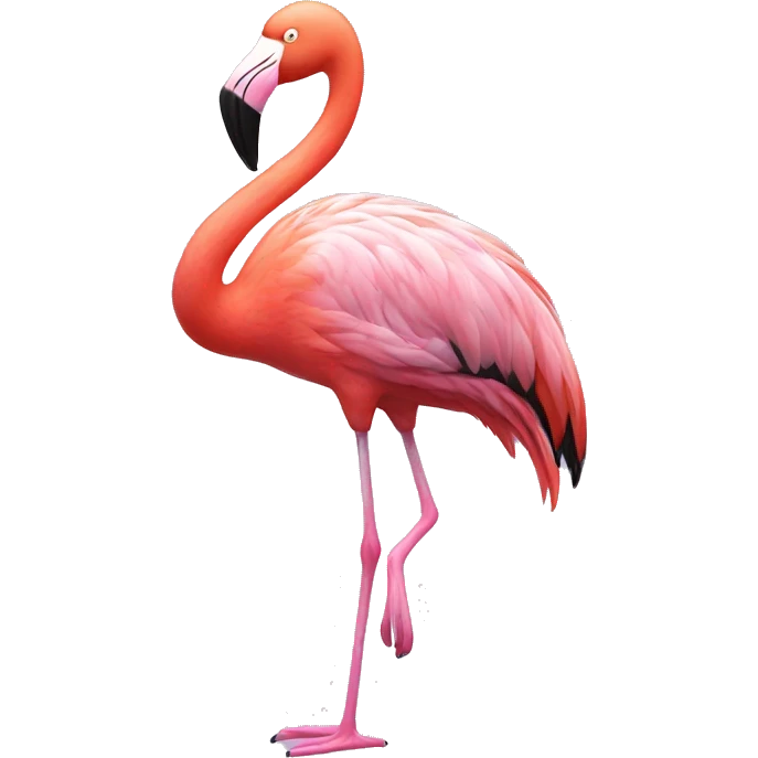 pink flamingo standing on one leg emoji