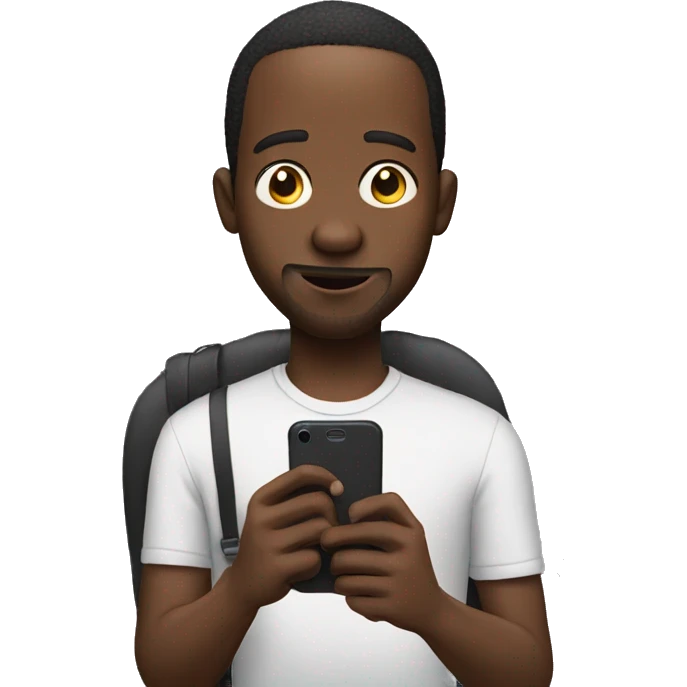 black man with big nose playing on his phone emoji