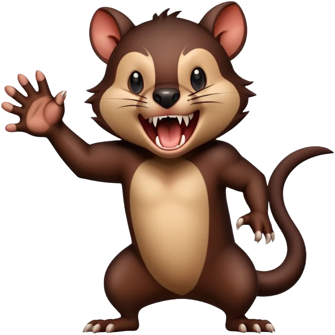 Tasmanium devil directing traffic and yelling  emoji