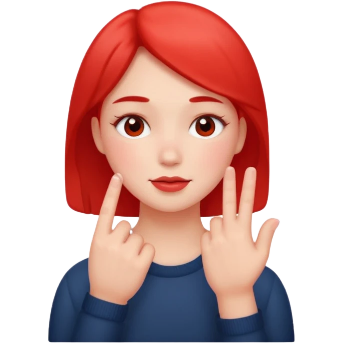 blushing with fingers emoji